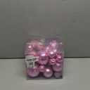 46 Pcs Pink Christmas Ball Ornaments, Shatterproof Christmas Tree Ornaments Set with Velvet Christmas Bows, Vintage Xmas Decorations with Hanging Hooks in 3 Sizes(Small Medium Large)