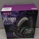 EKSA E1000 USB Gaming Headset for PC, Computer Headphones with Microphone/Mic Noise Cancelling, 7.1 Surround Sound, RGB Light - Wired Headphones for PS4, PS5 Console, Laptop, Call Center (Grey)