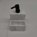 zccz Soap Dispenser with Sponge Holder, Marble Look Liquid Hand and Dish Soap Dispenser Pump Bottle and Sponge Holder 2 in 1 for Kitchen Sink Bathroom Counter Storage and Organization
