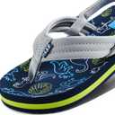 REEF Kids' Ahi Beach Flip Flops (6 Little Kid, Navy/Grey Dino)