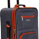 Rockland Fashion Softside 4 Piece Luggage Set, Expandable, (14" Tote/19"/24"/28"), Charcoal