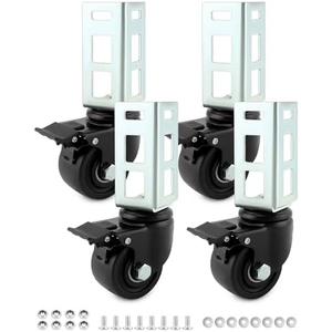 QWORK Storage Rack Caster Wheels, 2 Pack 3" Heavy Duty 1500 lb. Max Total Capacity Storage Shelf Accessories, Fit for Boltless Self Locking Shelving Racks