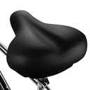Xmifer Oversized Bike Seat, Comfortable Bike Seat - Universal Replacement Bicycle Saddle - Waterproof Leather Bicycle Seat with Extra Padded Memory Foam - Bicycle Seat for Men/ Women (Black)