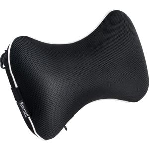 Car Neck Pillow, Soft Headrest Inflatable Car Pillow for Driving Seat with Adjustable Strap, Comfortable Ergonomic Design Neck Support and Breathable Washable Cover (Medium, Black)