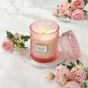 Rose Scented Candles, Valentine Pink Decorative Glass Candle, Valentine Candles Gifts for Women, Natural Soy Wax for Home Fragrance, 19oz