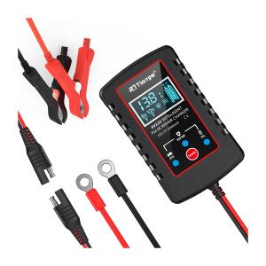 zipelo Car Battery Charger, 6V 12V Automatic Smart Trickle Battery Charger, Intelligent Pulse Repair Charger with ASE Adapter Cable, Battery Desulfator for Motorcycle Lawn Mower Marine