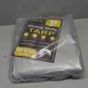 Tarp 10x12 Feet 14 Mil Heavy Duty Waterproof Tarp, Large Multipurpose Cover with Brass Grommets and Reinforced Edges, UV Resistant Thick Poly Tarps for Outdoor Camping Tent Pool Car (Silver/Black-14mil)