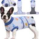 Kuoser Recovery Suit for Dogs Cats After Surgery, Professional Pet Recovery Shirt Dog Abdominal Wounds Bandages, Substitute E-Collar & Cone,Prevent Licking Dog Onesies Pet Surgery Recovery Suit (Medium (Back:13.4-16.1'', Weight:14-25 LB), Boat)