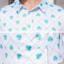 Mens Polo Shirts Short Sleeve Print Golf Shirts Gifts for Men (White, M)