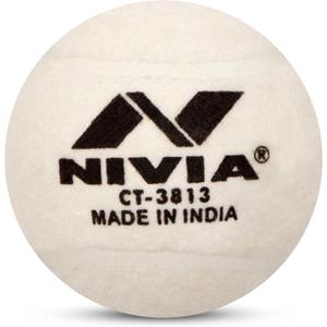 Nivia Heavy Tennis Ball Cricket Ball (Pack of 6) (White)