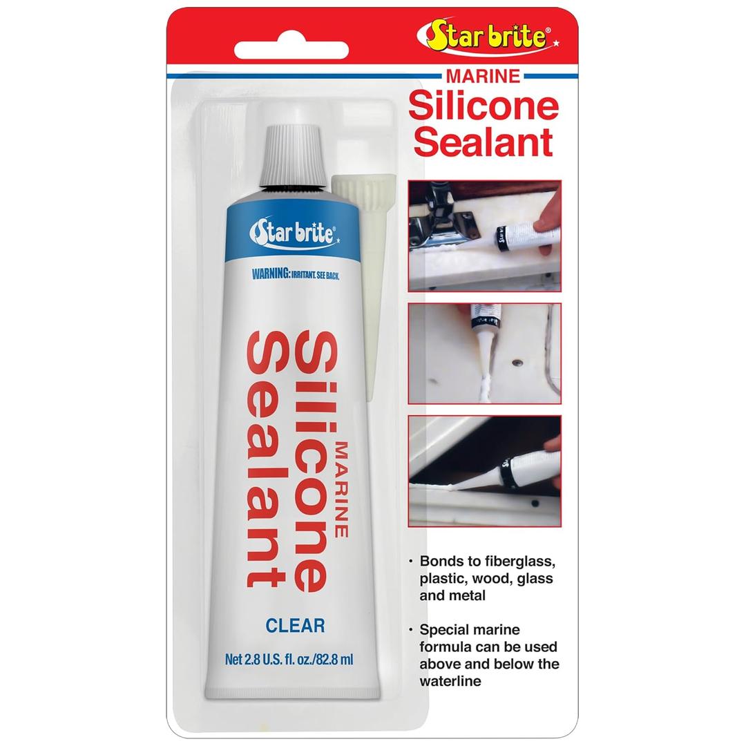 STAR BRITE Marine Silicone Sealant - Waterproof, Durable, UV Resistant, for Fiberglass, Metal, Wood, Glass, Ceramic & More