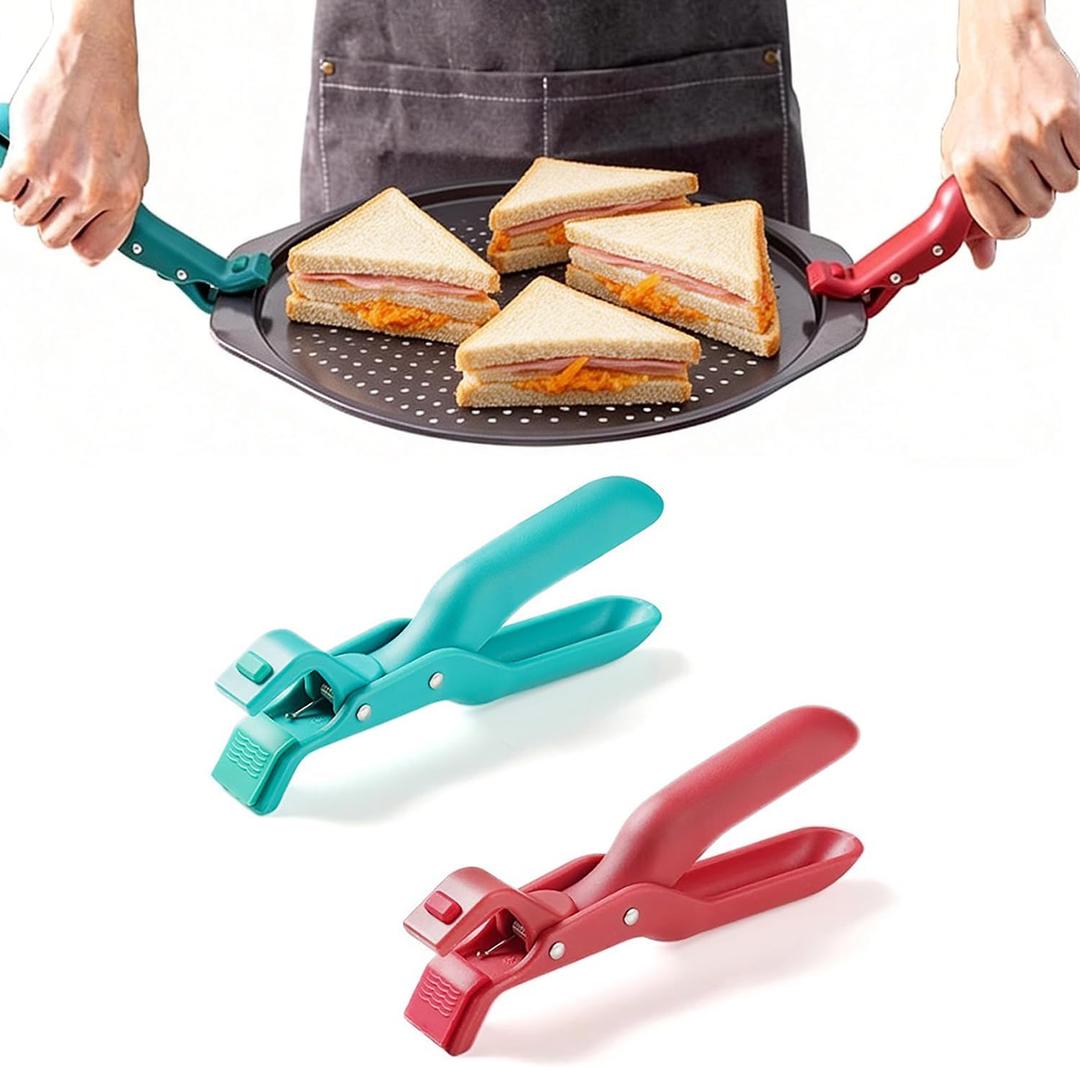 Hot Plate Grippers Tongs, Multi Angle Anti-Scald Bowl Clip, Silicone Non-Slip Hot Dish Plate gripper Holder - For Microwave Oven Cooking, Kitchen Utensil for Bowls, Pans, Dishes (2PC-Mix)