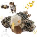 Gigwi Flapping Bird Cat Toy, Hangable Flying Bird Cat Toys for Indoor Cats, Interactive Motion Activated Chirping Cat Toy, Automatic Beating Wings with Catnip