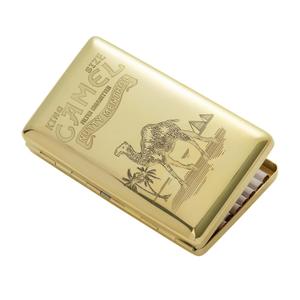 Slim Vintage Metal Cigarette Case with Laser-Etched Design - Holds 14-20 King Size or 100s Cigarettes - Portable Travel Holder for Men & Women (100s Size)