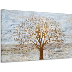 Yihui Arts Hand Painted Abstract Tree Painting for Modern Contemporary Home Decor