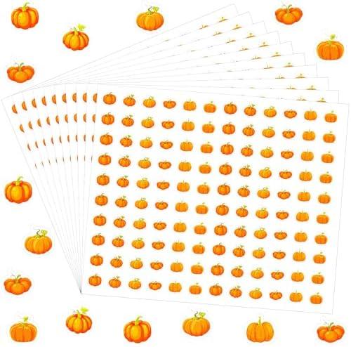 Geyee 3000 Pieces Thanksgiving Small Pumpkin Stickers for Kids Bulk Thanksgiving Stickers Mini Pumpkin Decals for Classroom Teacher Reward Home Room Wall Fall Classroom Decor