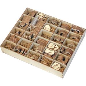 570 Pieces 2 Inch Unfinished Wooden Letters for Crafts Cursive Wood Letters ABCs with Sorting Trays