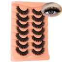 False Lashes Wispy Volume Mink Lashes Full 200D Russian Strip Lashes Dramatic Fake Lash Extensions 7 Pairs Handmade Round Eye Eyelashes by Boahankuke