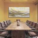 Artexist Gold Home Wall Decor Line Canvas Wall Art Vintage Artwork 29"x58" Large Poster for Living Room Office Kitchen Pictures