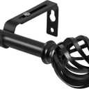 Luvenia Black Decorative Curtain Rod,Adjustable Curtain Rods For Windows 30 to 88 Inch(2.5-7.3Ft),Long Curtain Rod For Bedroom, Living Room,Kitchen,Farmhouse