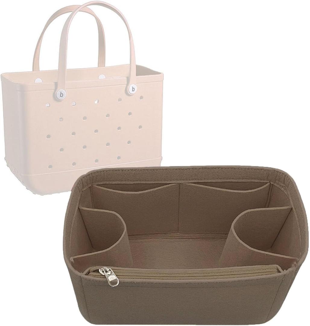 Lckaey Beach Bag Organizer for bogg bag accessories medium Storage bags Organizing bogg divider 3018coffee-M