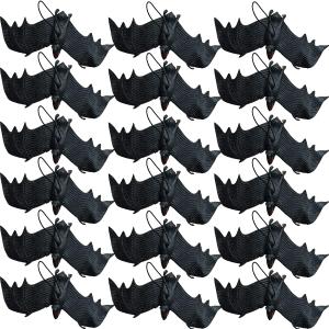 GXXMEI 18PCS Halloween Simulation Hanging Bats Realistic Looking Scary Bats,Fake Rubber Hanging Vampire Bats for Halloween Party Favors and Decoration,Haunted House