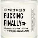 Shqiueos Funny Graduation Gifts for Her Him, Graduation Candle for Women Men Lavender Scented 7oz, 2025 Graduations Gifts for Masters Degree, College, High School, PhD Grad Gift for Nurse Law School (White)