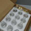 Kaachli Clear Glass Bottles 6 oz - 200ml [Pack of 12] for Beverages Drinks Oil Vinegar Kombucha Beer Water Soda with Cork Stopper Airtight Lid