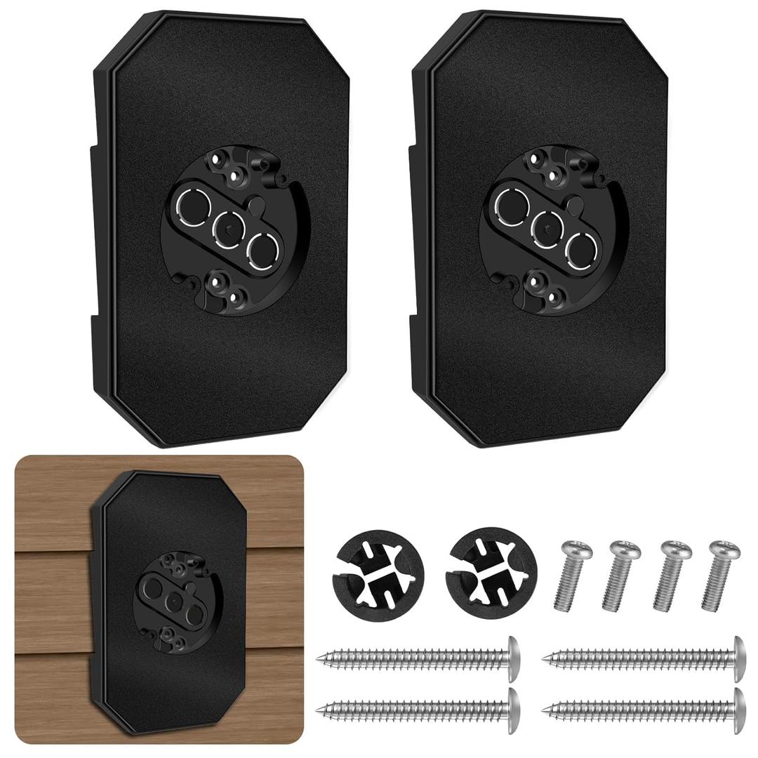 2Pack Vinyl Siding Mounting Blocks with Built-in Electrical Box,Siding Mounting Plate,Black Outdoor Mounting Plate Kit,Siding Mounting Kit for 1/2 inch Lap Double and 4 inch Siding