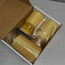 Homemory Realistic Flickering Flameless Candles, Battery Operated Candles with Remote Control and Timer, LED Fake Electric Candle for Home, Christmas Decoration, Gold, Set of 3 (D3"xH4"5"6")