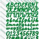 6 x PATIKIL Alphabet Letters Numbers Stickers, 6 Sheets Self Adhesive Vinyl DIY Cursive Capital Decal Label for Mailbox Office Window Gift Box Scrapbook Decor, Dark Green