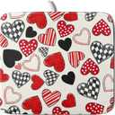 Valentines Day Dish Drying Mat for Kitchen Counter 18x16 Inch Red Heart Drying Mat with Absorbent Reversible Microfiber Holiday Love Dish Drainer Mats Rack Pad for Coffee Countertop Protector