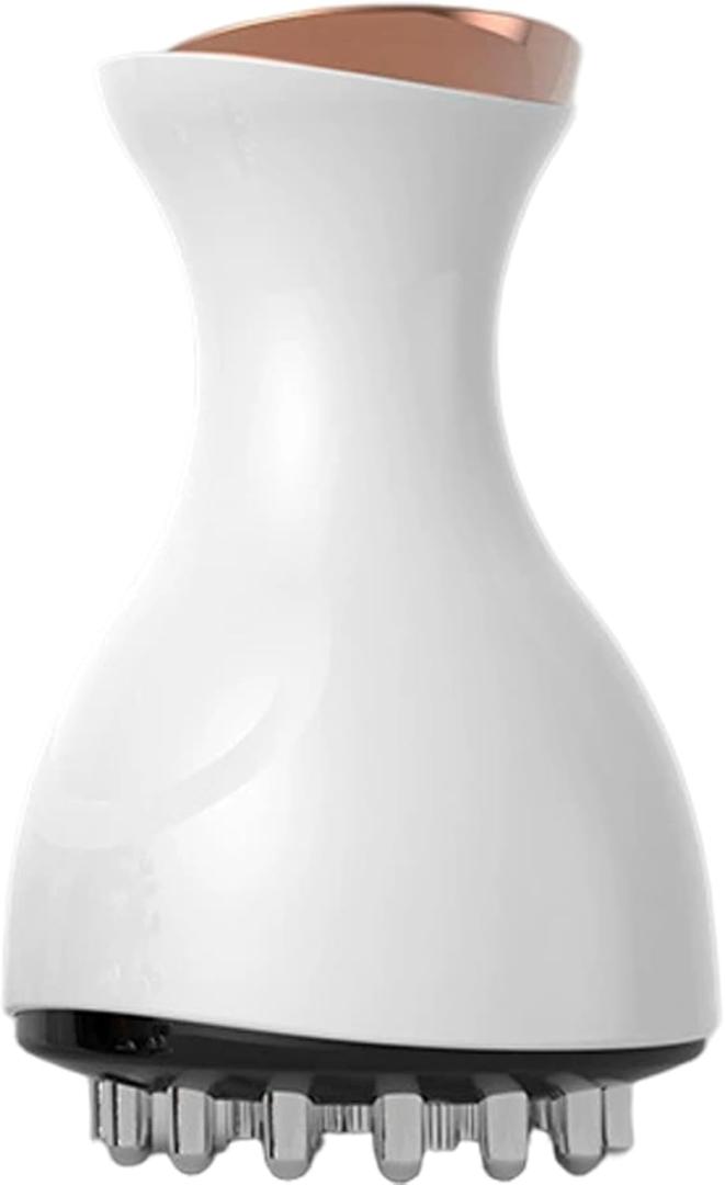 Meridian Massage Brush, 35 Levels Electric Lymphatic Drainage Massager with Soothing Heat, Microcurrent & Red Light, Handheld for Neck Back Shoulder White