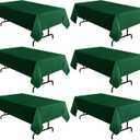 sancua 6 Pack Hunter Green Tablecloth 60 x 102 Inch, Rectangle 6 Feet Table Cloth - Stain and Wrinkle Resistant Washable Polyester Table Cover for Dining Tables, Buffet Parties and Camping
