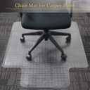 Plastic Office Chair Mat for Carpeted Floors, 36'' x 48'' Heavy Duty Floor Mat, Eco-Friendly Series Studded Carpet Desk Chair Mats (36 inches X 48 inches)