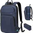 Backpack for Men Slim & Expandable Travel Laptop Backpack with USB Charging Port Water Resistant Anti-Theft Business Backpack Fits 15.6In Laptop for Commute Work College with Small Bag(Navy Blue)