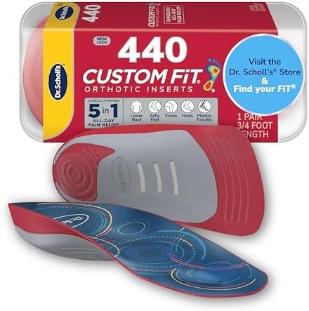 Dr. Scholl’s Custom Fit Orthotics 3/4 Length Arch Support Shoe Inserts - Plantar Fasciitis Relief Insoles for Men and Women, Immediate All-Day Total Lower Body Pain Relief, FSA HSA Eligible, CF440