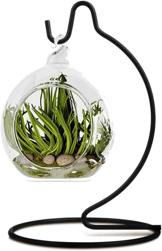 5 Inch Cute Ornament Display Stand, Black Ornament Hanger Stand for Hanging Glass Globe, Air Plant Terrarium, Witch Ball, Christmas Ornament and Home Wedding Decoration (1, 6.3x3.5 Black)