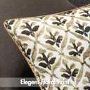 MIULEE Pack of 2 Decorative Outdoor Waterproof Throw Pillow Covers Flower Print Chic Boho Accent Pillow Covers for Square Garden Patio Cushion 16x16 Inch, Coffe-Brown