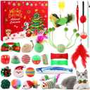 Cat Advent Calendar 2025-24 Days Cat Toy Advent Calendar, Christmas Gifts Include a Variety of Interactive Cat Toys for Cat Lovers - 24pcs