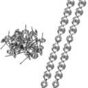 uxcell 2 Pcs Upholstery Tacks Strips, 3.28ft Decorative Nails Strips D11mm Glossy Nail Trims for Furniture Sofa Headboard Chair DIY Crafts with Upholstery Nails, Silver