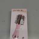 Dual Voltage Travel Hair Dryer Brush, Mini Hot Air Brush Styler & Dryer for European Travel, Hair Trends Nano Titanium 2 Inch One Step Hair Dryer and Styler Volumizer Oval Shape (Pink)