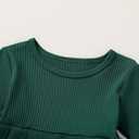 YOUNGER TREE Toddler Baby Girls Fall Clothing Solid Cotton Pit Irregular Skirt Winter Dress Long Sleeve Skirt Outfits (Green)