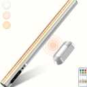 Battery Powered Operated Wall Strip Lights, Motion Sensor LED Light Bar Indoor, Rechargeable Magnetic Under Cabinet Lighting Wireless with Remote Control for Picture Shelf Bathroom  Silver