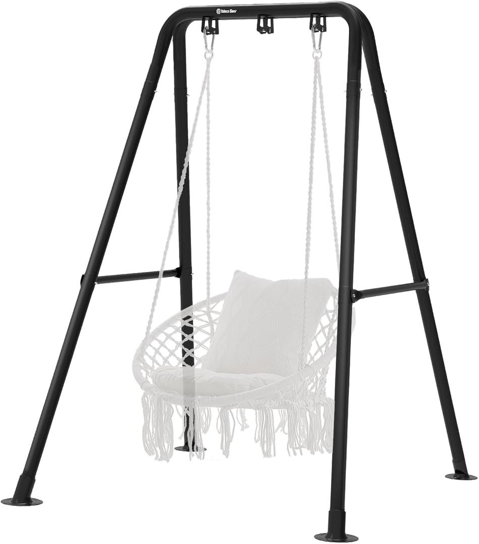 G TALECO GEAR Hammock Chair Stand,Heavy-Duty Steel Hammock Stand,300LBS Multi-Use Swing Stand for Outdoor IndoorHammock Chair not Include (Black)