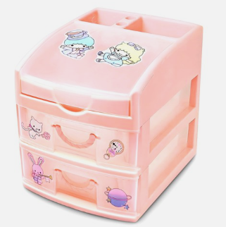 Skater CHE3N-A Mini Chest, Storage Case, Storage Box, Hello Kitty, Fluffy Roman, Sanrio, 5.9 x 7.5 x 6.5 inches (15 x 19 x 1