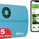 Smart Sprinklers Controller WiFi, Irrigation Controller Easy Use App Enabled, 4 Zone + 16 Plans, Save Water Auto Skip Rain, Freeze & Wind, 10 Minutes Install (Light Blue)