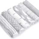Burp Cloths for Baby Girl - Ultra Absorbent Burping Rags - Anti Shrink Unisex Burpy Clothes - Super Soft Jersey Cotton, Large 21"x10" - Thick for Newborn Cloth Diapers - 6 Pack by Baebae Goods (Grey Clouds)