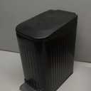 TrashAid Small Black Bathroom Trash Can with Lid Soft Close, 6 Liter / 1.6 Gallon, Stainless Steel Garbage Can with Removable Inner Bucket, Step Pedal, Slim Wastebasket for Toilet, Office, Bedroom