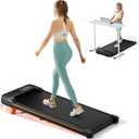 Walking Pad, Under Desk Treadmill with Incline for Home Office 2.5HP Portable Walking Treadmill with 265 Lbs Weight Capacity Walking Machine, Remote Control, LED Display (Black Orange)